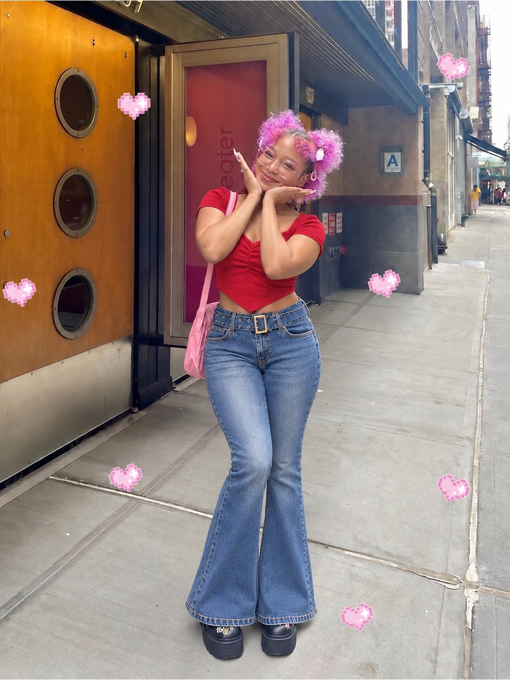 Classic Low-Rise Flare Jeans - Blue